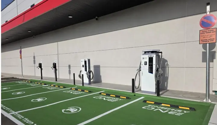 EV chargers at Ad Halom Shopping Center, Ashdod