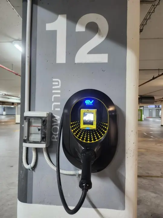 Pavilion 2: wall-mounted AC charger, row 12