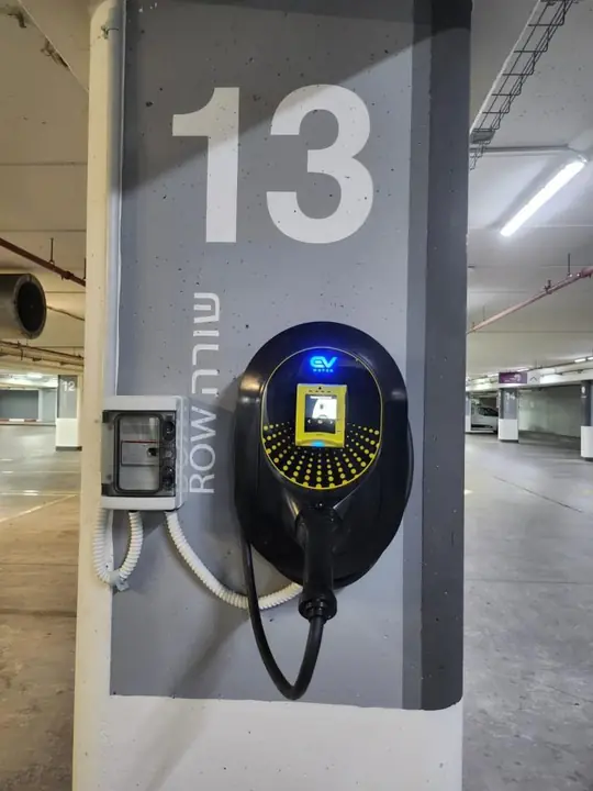 Pavilion 2: wall-mounted AC charger, row 13