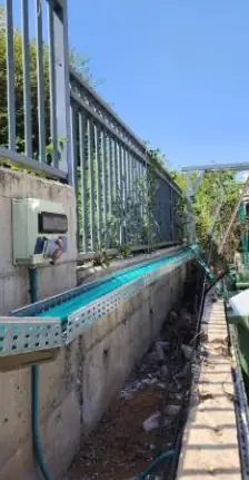 Cable trays along the wall