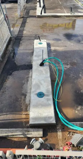 Cable entry at the foundation